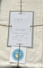 Pure Linen Tablecloth Cream 60x84 Rectangular 100 Luxury Linen Neutral New
