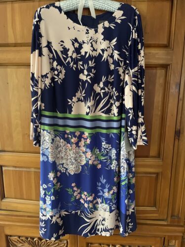 Vince Camuto Dark Floral Off the Shoulder 3/4 Sleeve Shift Dress, Size 2 -  EUC | eBay