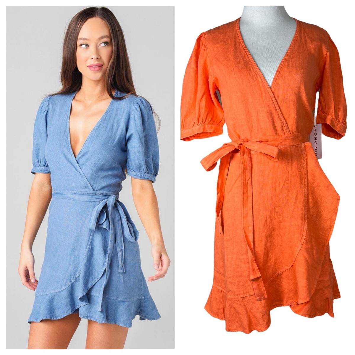 NWT HONORINE WOMEN'S EDIE DRESS Linen Size XS