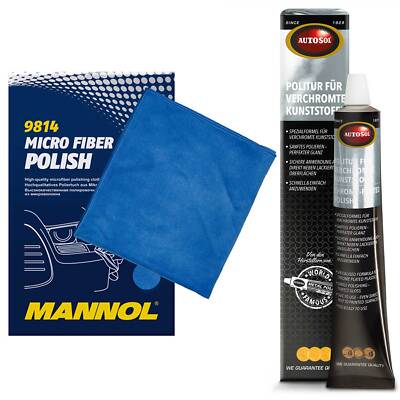 M1 Politur für verchromte Kunststoffe Autosol 01 001910 75 ml + Mikrofasertuch