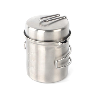 Portable 304 Stainless Steel Camping Cookware Set Hiking Tool Accessories H