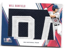 WILL BANFIELD 2018 STARS AND STRIPES NATIONAL TEAM RELICS NAME PLATE MARLINS #/5