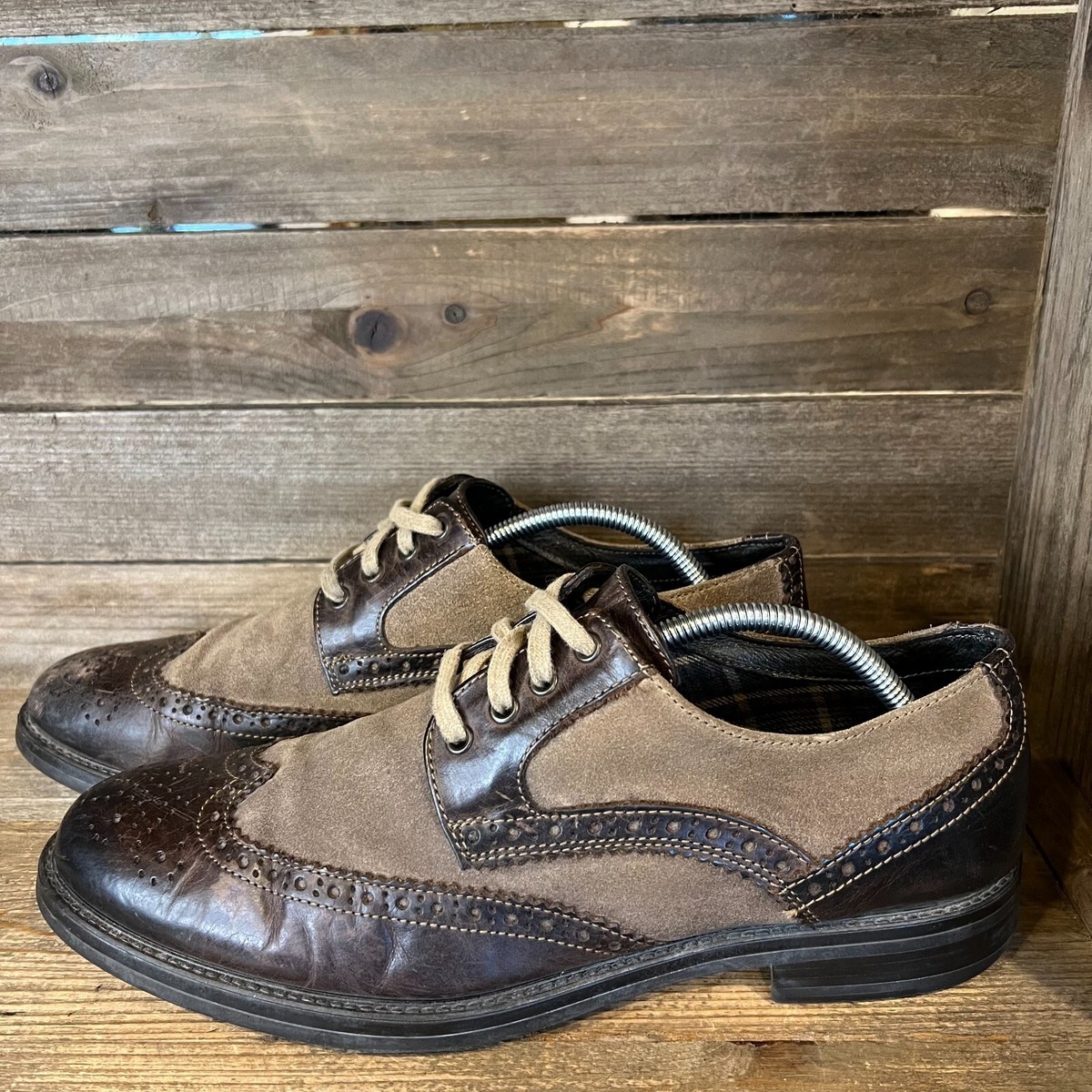 Johnston & Murphy CHAMBLISS WINGTIP 27-1410 Brown Full Grain Oxfords Men\'s 13M Johnston & Murphy Oxford Brown Dress Shoes for Men for sale  main image 3