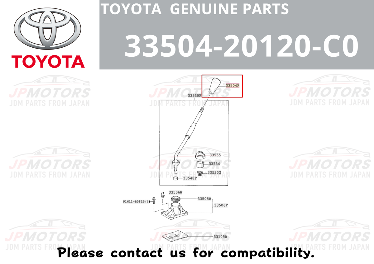TOYOTA Genuine JZA70 Supra MK3 5 Speed Leather Shift Knob 33504