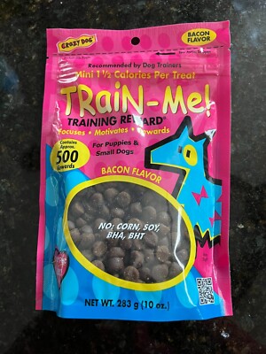 Crazy Dog Train Me Reward Dog Treats Bacon Flavor 10 oz Bag 500 Rewards