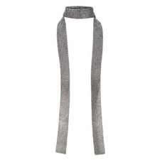 Women Sequins Neck Tie Scarf Sparkling Metallic Neckerchief for Evening Black