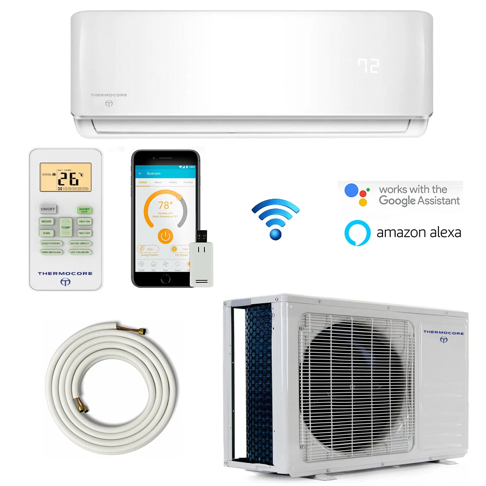 25 SEER 9000 BTU Ductless Mini Split AC / Hyper Heat Pump with Lineset /  3/4 ton 689227513458 | eBay