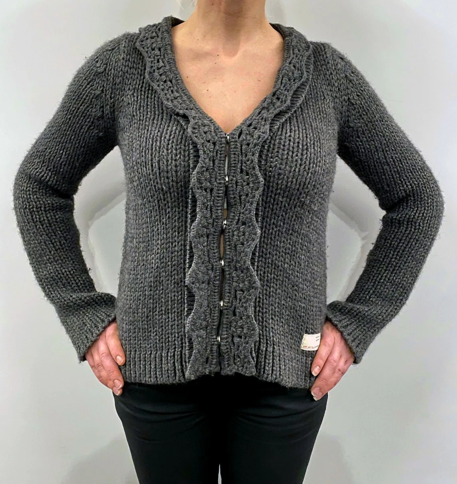 ODD MOLLY 76 'The smart heart' cardigan sweater grey size S Foto 3 de 4