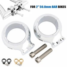 2X HandleBar 2" Bar Mount Clamps Risers Adapter For For Harley Sportster Softail