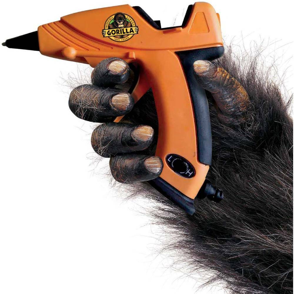 Gorilla Hot Glue Gun Mini Dual Temp Folding Stand Long Nozzle 20 Watts