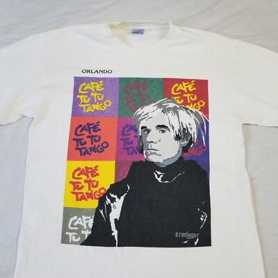 Vintage Andy Warhol T Shirt Mens Medium Cafe Tu Tu Tango Pop