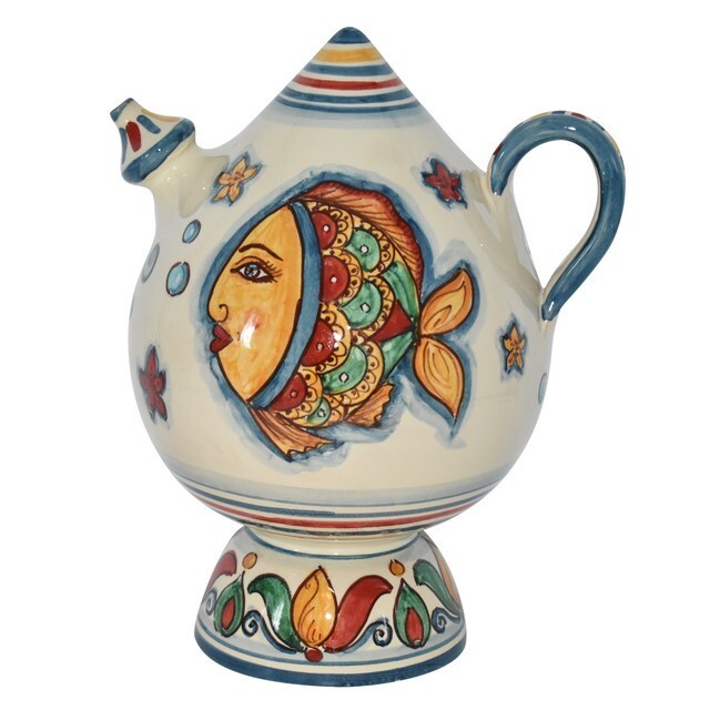 CERAMICHE DI SICILIA 花瓶 Vase In Ceramica Artistica Italiana Siciliana Brocca