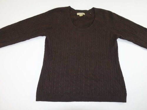 Cashmere Scoop Neck Sweater Large Dark 