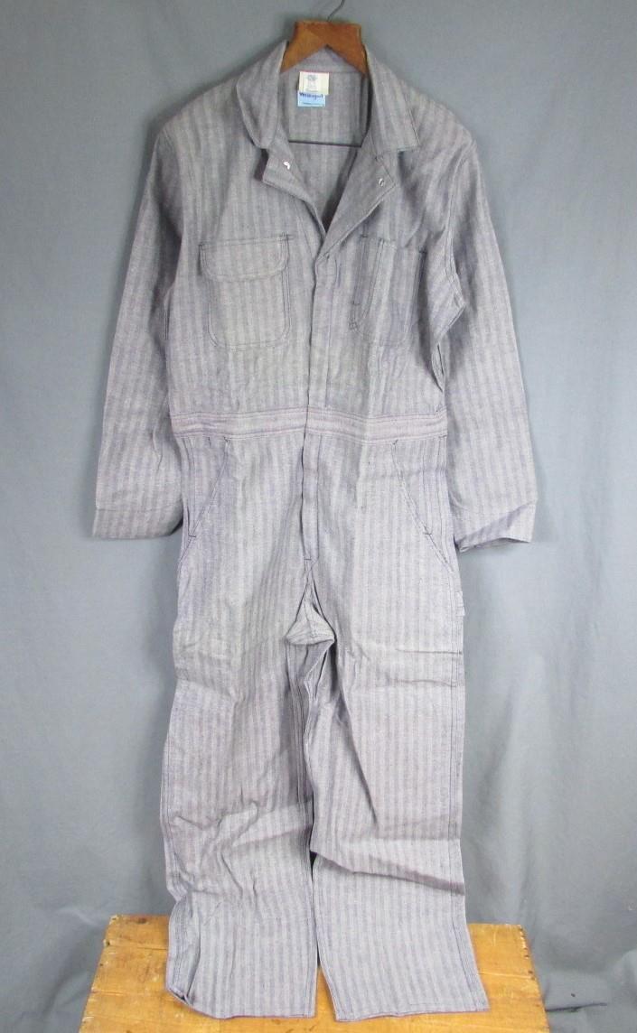 Vintage 1970s Wrangler Herringbone Twill Work Coveralls NOS Cotton