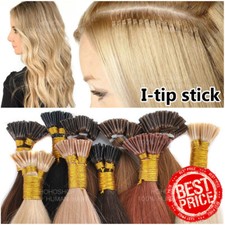 200Strands I Tip Hair Stick 100 Remy Human Hair Extensions Pre bonded Nano Ring