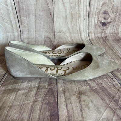 Sam Edelman Womens Rodney Pointed Toe Ballet Flats Beige Suede Size