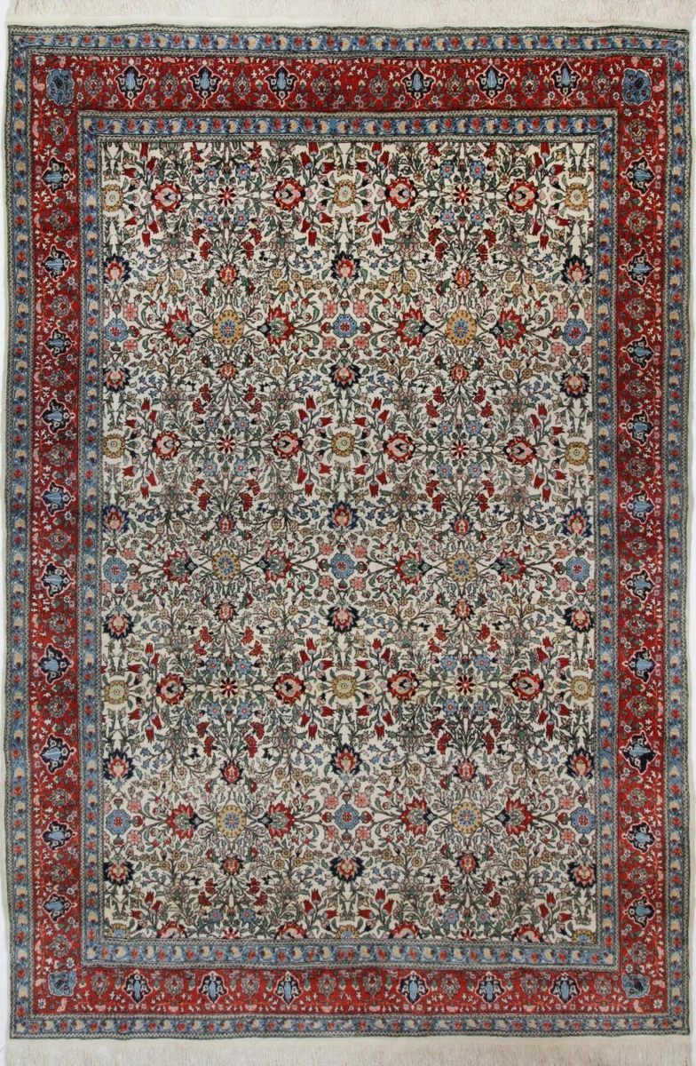 Grand Tapis Oriental En Laine Tissé Main - Turquie - Fin XXe - 205x325 Cm - Rouge
