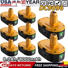 1 8X 8000mAh 18V For Dewalt 18 VOLT DC9096 DC9098 8.0Ah Li-ion Battery DC9096-2