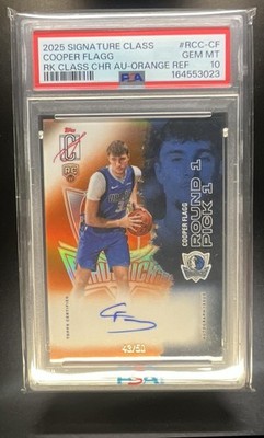 2025 Topps Signature Class Cooper Flagg Rookie Auto Orange Refractor /50 PSA 10