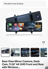 4K Rear view Mirror Dash Cam, 11.26" 4K UHD Front and Rear camera iMirror