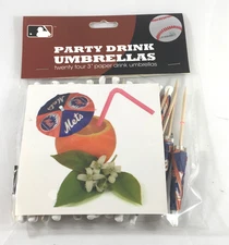 New York Mets Paper Party Drink Umbrellas 24 pc MLB Baseball Team Sports America