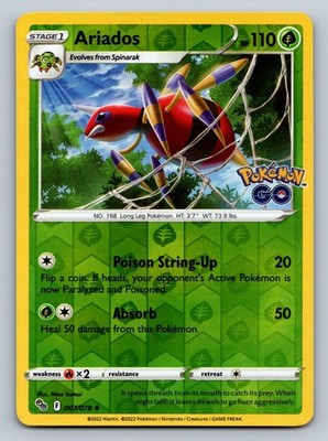 Ariados Pokemon GO 007/078 UC NM Reverse Holo Pokemon
