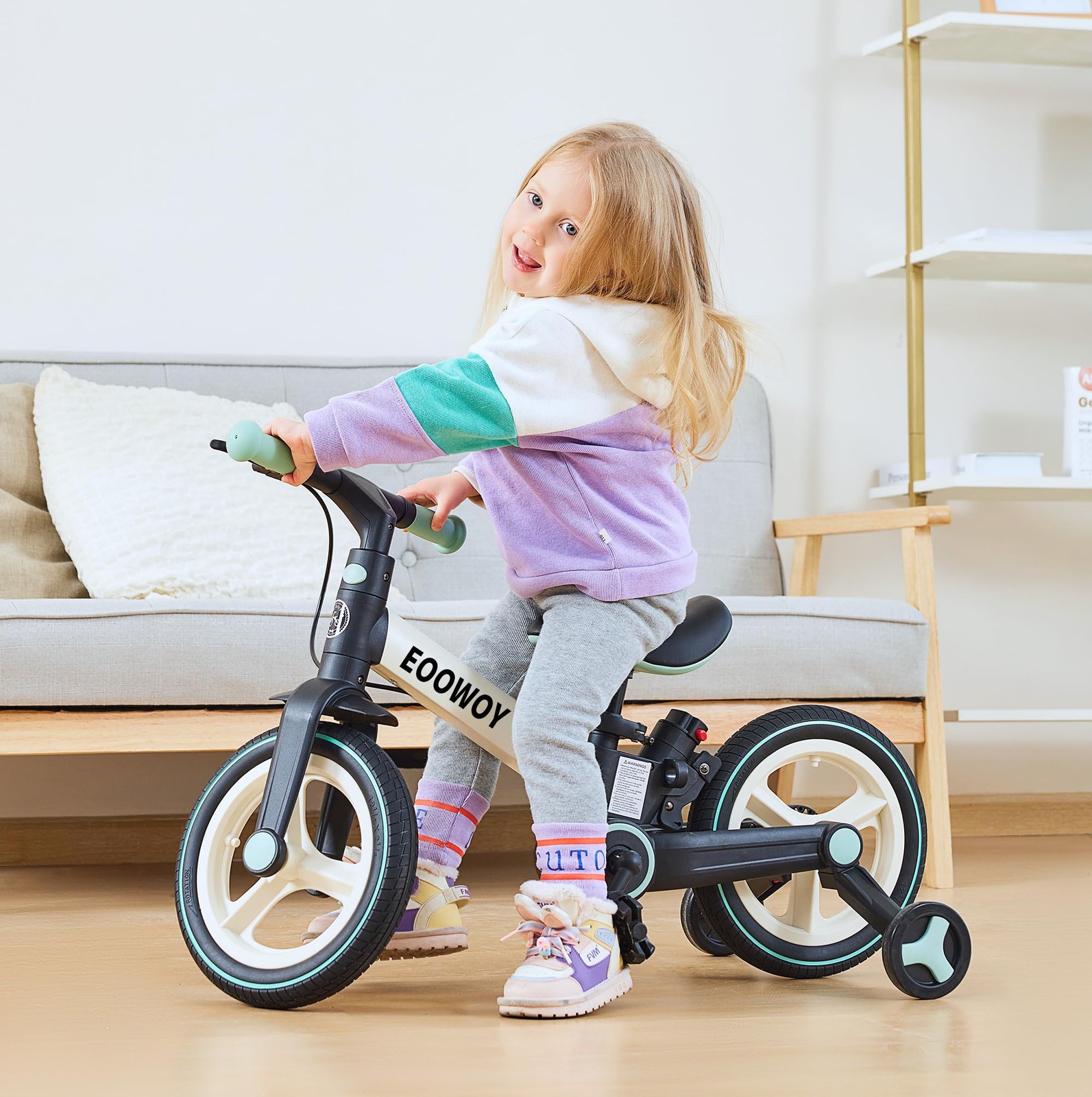 Balance Bike with Push Handle for 18-60 Months, 6 in 1 Foldable Push Bike wit... thumbnail 7