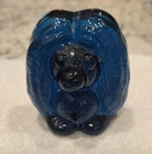 Rare BLENKO Glass Troll Paperweight Figurine Handmade Vintage Art Glass Blue