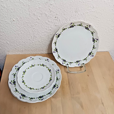 Ak Kaiser Romantica Viola 3 Kuchen/1x Unterteller 20/14cm NEUWERTIG