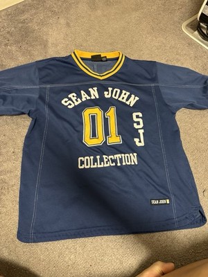 Sean John Blue Navy Jersey 01 Varsity Tee Size XL