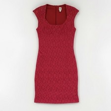 Sangria Fuchsia Pink Floral Lace Overlay Sleeveless Sheath Dress Sz 4 Evening