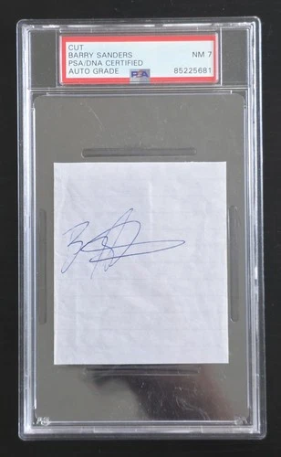 Barry Sanders PSA/DNA Cut Autograph- Detroit Lions HOF