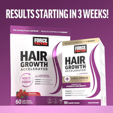 Force Factor Hair Growth Accelerator with Clinically Proven Lustriva to Promote