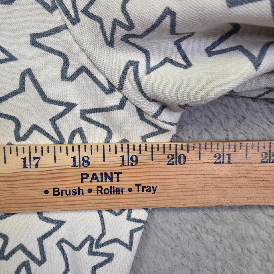 Billabong Hoodie Womens L White Sherpa Hood Star Print Y2K Surf Skate Streetwear - Image 3 of 4