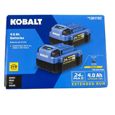 #ad Kobalt 1361782 24V 4.0 Ah Batteries Brand New Factory Sealed Free Shipping $84.99