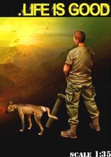 1/35 Scale Life Is Good Soldier & Dog Humorous Resin Figure Set Diorama Kit