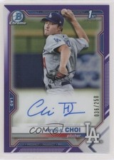 2021 Bowman Chrome Prospects Purple Refractor 36/250 Hyun-il Choi Auto 1i3j