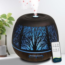Essential Oil Diffuser Large Room 400ml - 7 LED Colors, Remote, Cool Mist Humidi