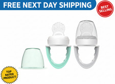 Fresh First Silicone Baby Feeder, 2-Pack Mint  Grey 
