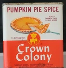 Vintage Crown Colony Safeway Pumpkin Pie Spice Tin 1-1/2 Oz  FREE SHIPPING