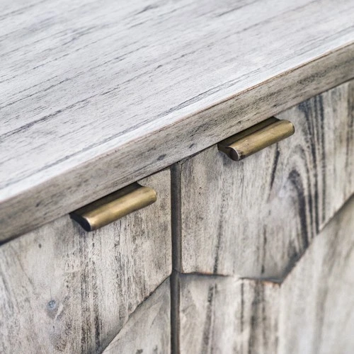 Uttermost 25862 Catori 34"W Mahogany Wood Cabinet - Off White - Picture 4 of 6