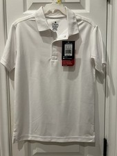 Chaps Ralph Lauren White Dri-fit Short Sleeve Polo NWT Boys Size M 10-12