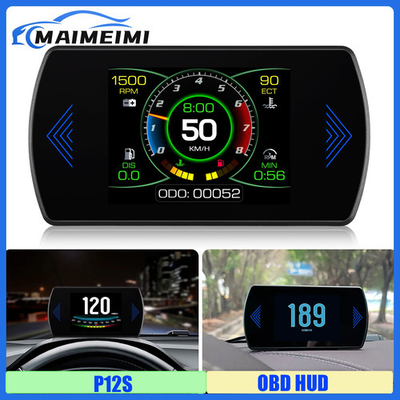 #ad Car P12S OBD2 Head Up Display Turbine Pressure RPM Water Temp Fuel Consumption $101.54