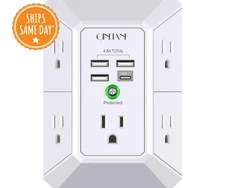 📦✅Wall Charger, Surge Protector, QINLIANF 5 Outlet Extender with 4 USB