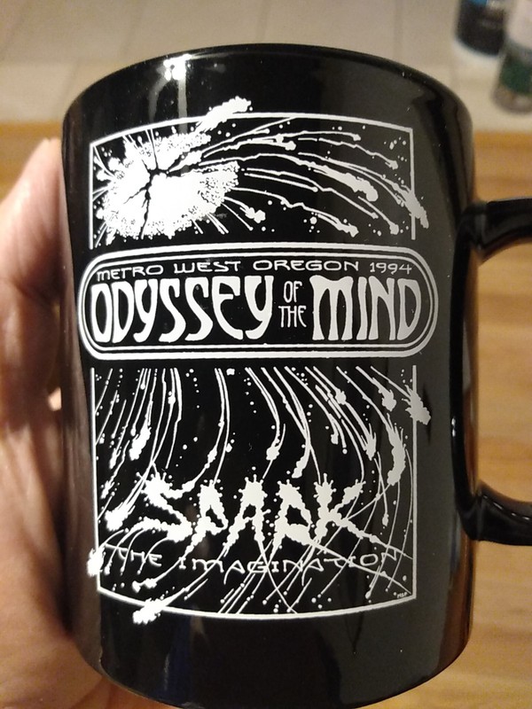 1994 Odyssey Of The Mind Coffee Cup MetroWest Oregon Spark The Imagination