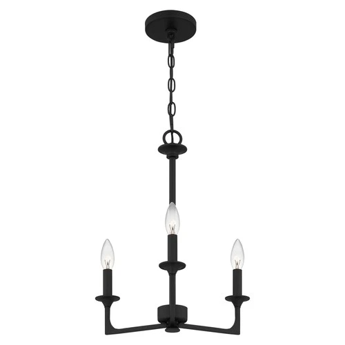 Quoizel PRC5016 Prescott 3 Light 16"W Taper Candle Pendant - Black - Picture 12 of 12
