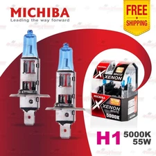 2x H1 12V 448 5000K WHITE MICHIBA Headlight Bulbs Globes Xenon Lamps 55W P14.5s