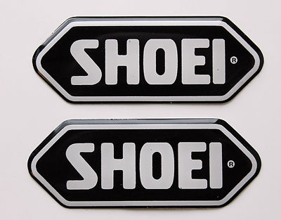 SHOEI Aufkleber - Aufkleber - 2 x schwarz hochglänzend Geloberfläche - 43mm - Motorradfahren