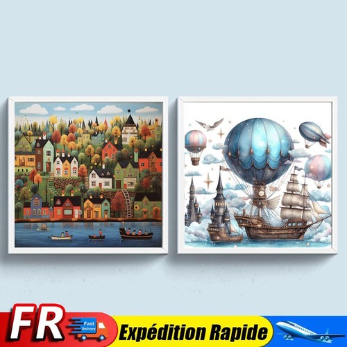 Full Embroidery Eco-cotton Thread 14CT Printed Scenery Cross Stitch Kit ...