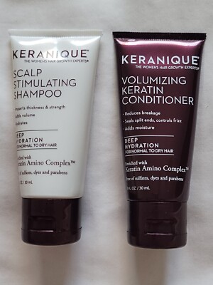 Keranique Keratin Amino Complex Scalp Shampoo Volume Conditioner Deep Hydration